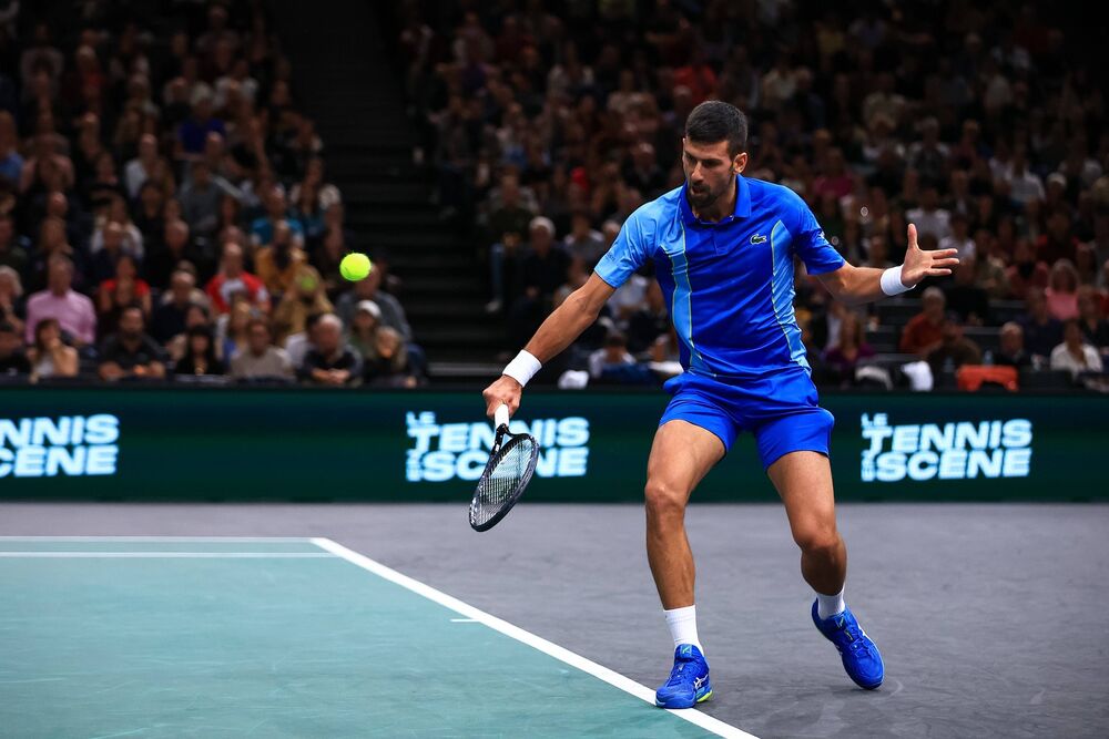 Novak Đoković na meču protiv Andreja Rubljova