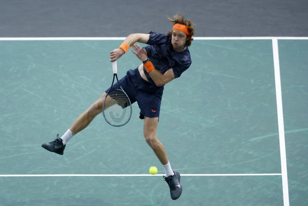 Andrej Rubljov na meču protiv Novaka Đokovića