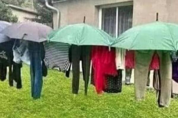 TURKINJA SE DOSETILA KAKO DA SUŠI VEŠ NAPOLJU I KAD PADA KIŠA: Svi se pitaju kako joj je samo PALO NA PAMET