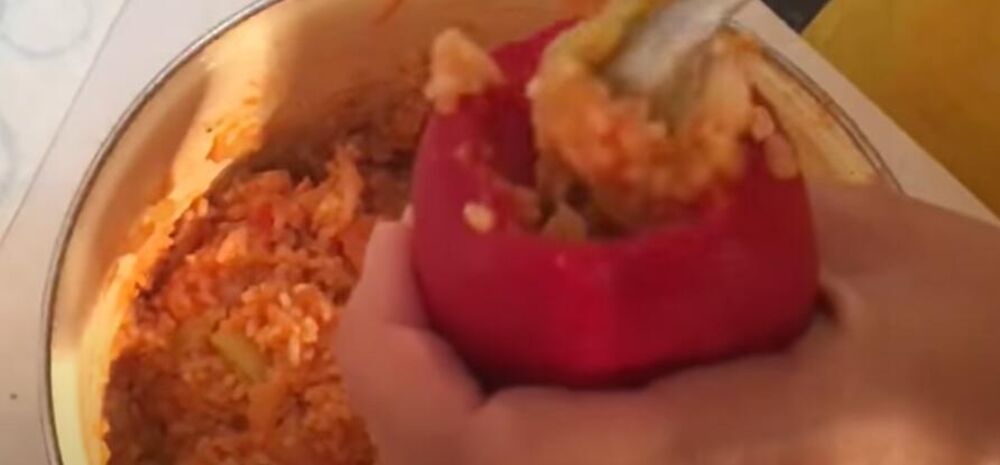 Punjenje paprika pirinčem