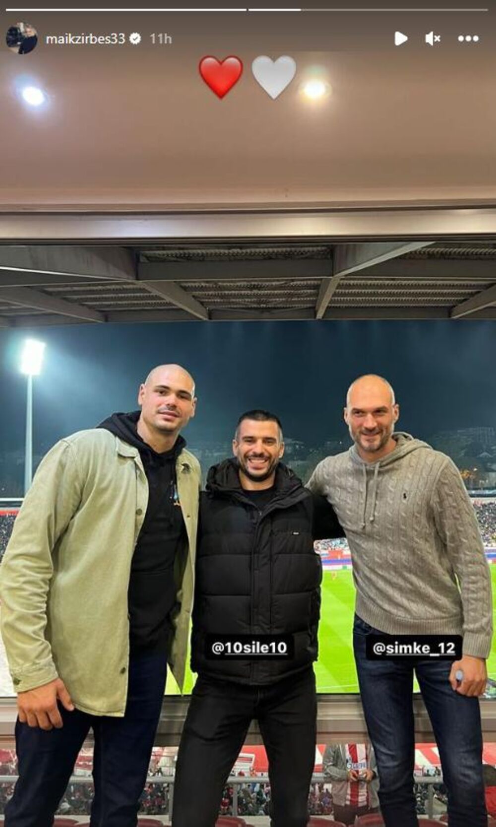 Majk Cirbes, Branko Lazić i Marko Simonović na Marakani