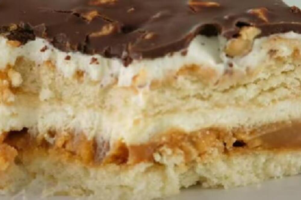 NAJJEDNOSTAVNIJA TORTA BEZ PEČENJA: Snikers sa keksom - kremasta sa neodoljivom filom