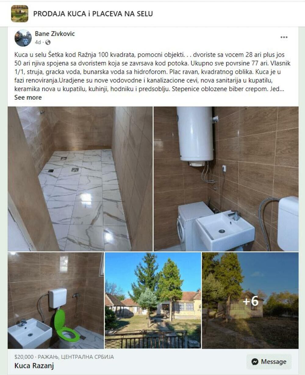 Prodaja kuća na selu