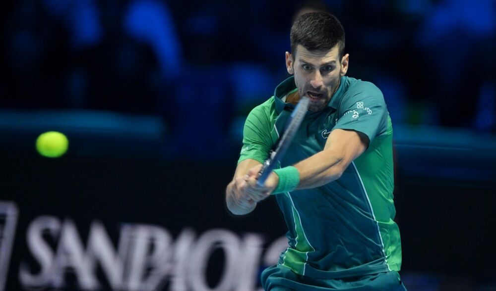 Novak Đoković na meču protiv Janika Sinera