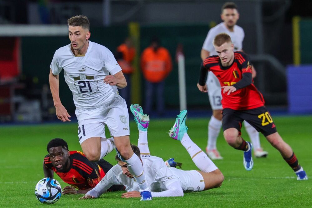 Filip Đuričić na prijateljskoj utakmici Belgije i Srbije
