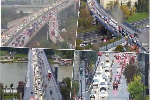 PETAK + KIŠA = KOLAPS U BEOGRADU: Automobili MILE širom grada, ovo su NAJKRITIČNIJE TAČKE (FOTO)