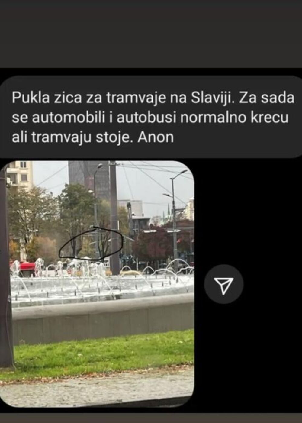 Žica za tramvaje pukla