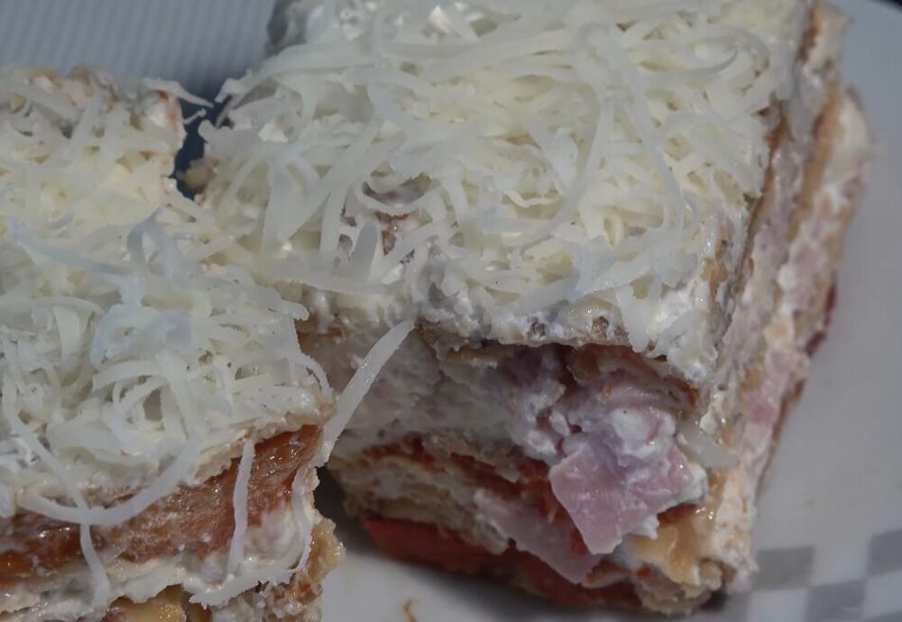 Slana torta sa pečenim paprikama, Slana torta