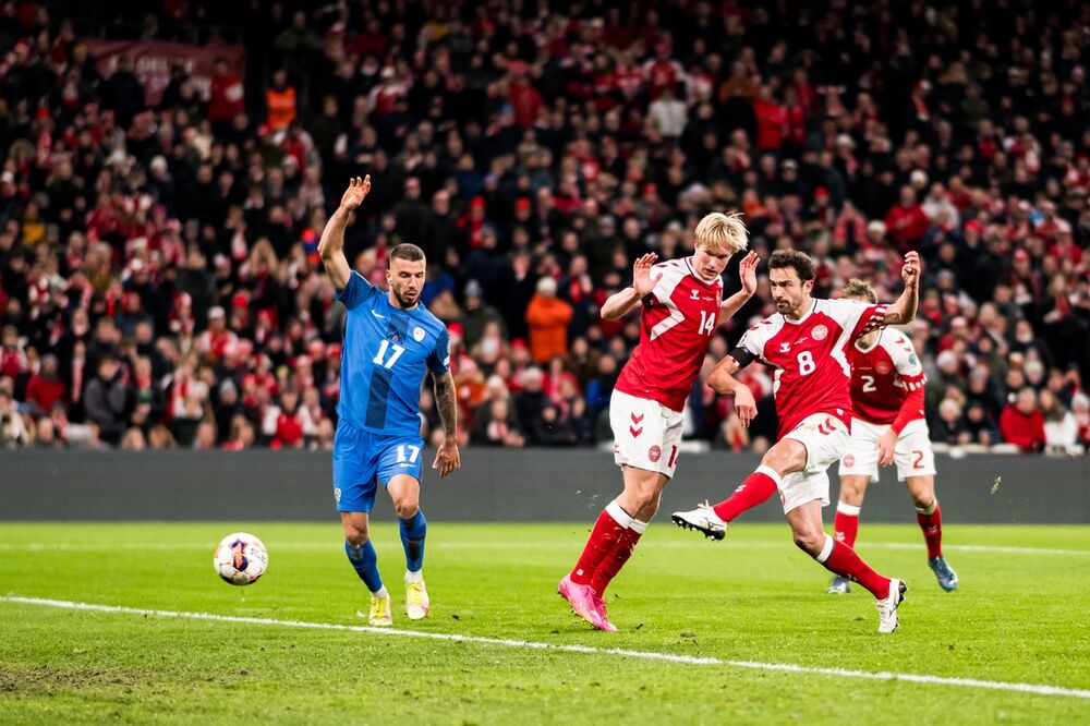 Detalj sa utakmice Danske i Slovenije