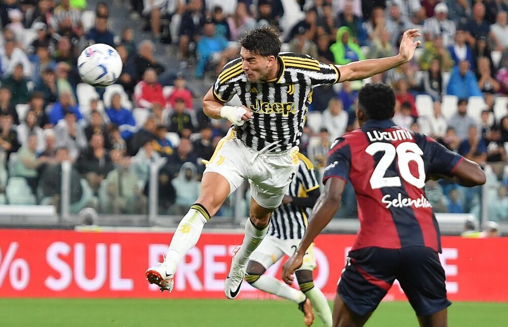 Dušan Vlahović na utakmici Juventusa i Bolonje
