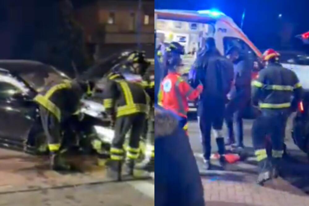 POŽURIO U REPREZENTACIJU... Baloteli se autom od €100.000 zakucao u zid, jedva ušao u kola hitne pomoći! (VIDEO)