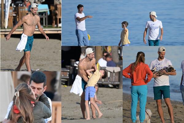 PLAŽA LEČI ĐOKOVIĆA: Igra fudbal, ljubi Jelenu, malo nosi decu, malo pse... Evo gde Novak puni baterije! (FOTO)
