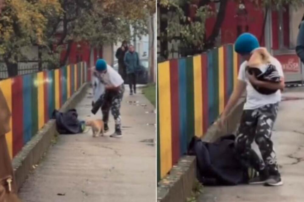 DEČAK SKINUO JAKNU USRED ZIME DA BI POMOGAO NJEMU: Narod gleda snimak iz Gornjeg Milanovca SA SUZAMA U OČIMA! VIDEO