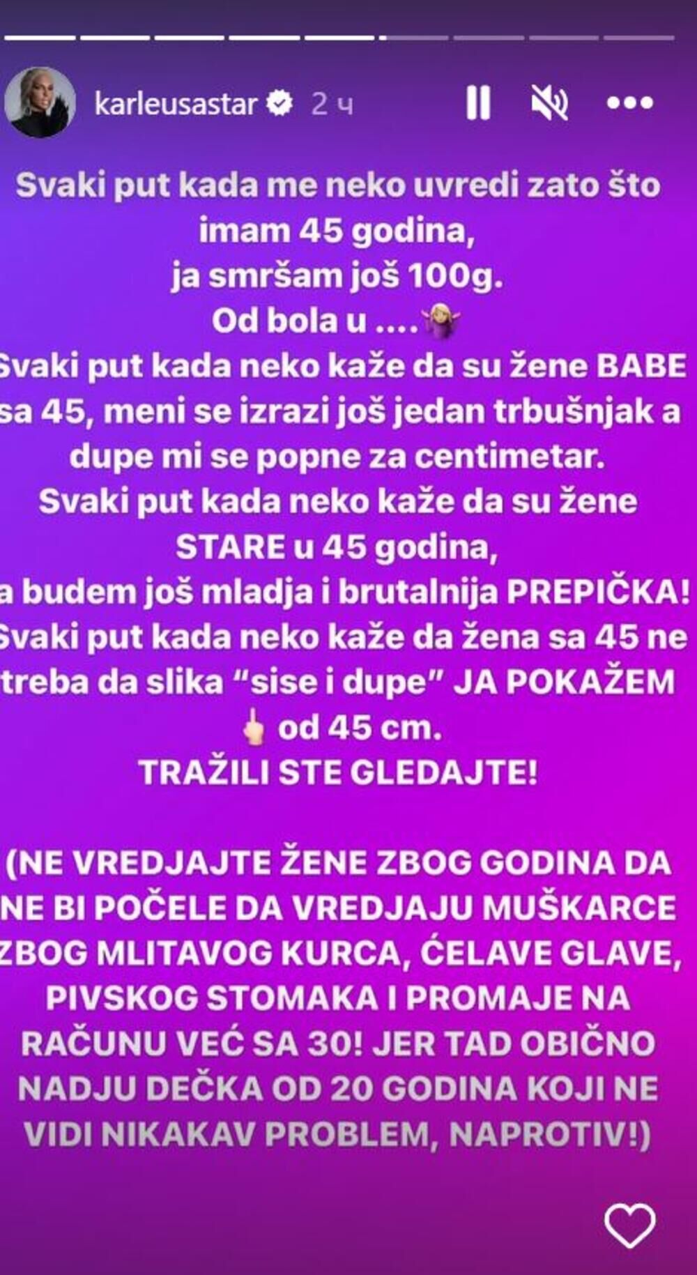 Objava Jelena Karleuše