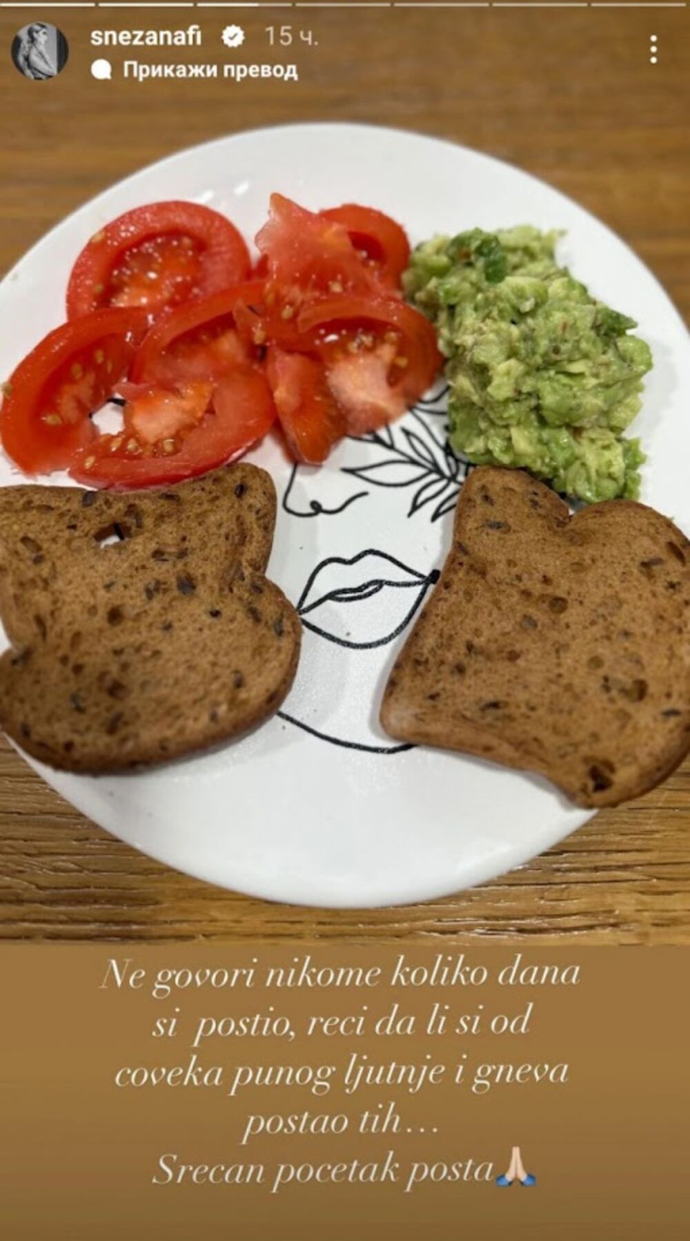  S obzirom na to da je počeo Božićni post, Snežana Borjan odlučila je da 40 dana posti