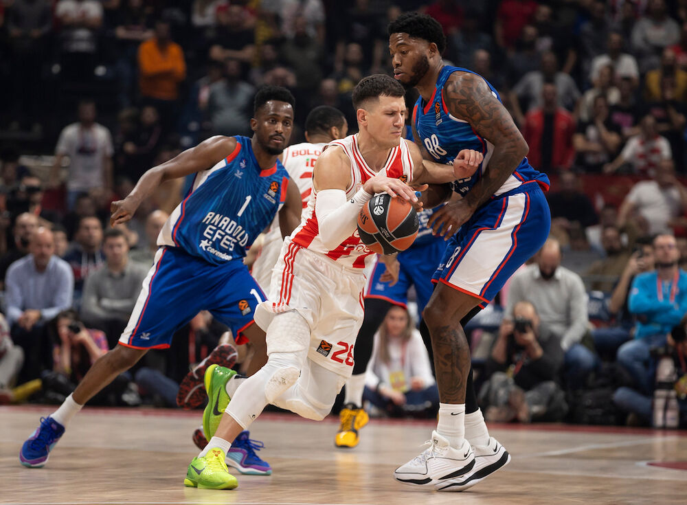 Detalj sa utkamice između Crvene zvezde i Anadolu Efesa u Beogradu