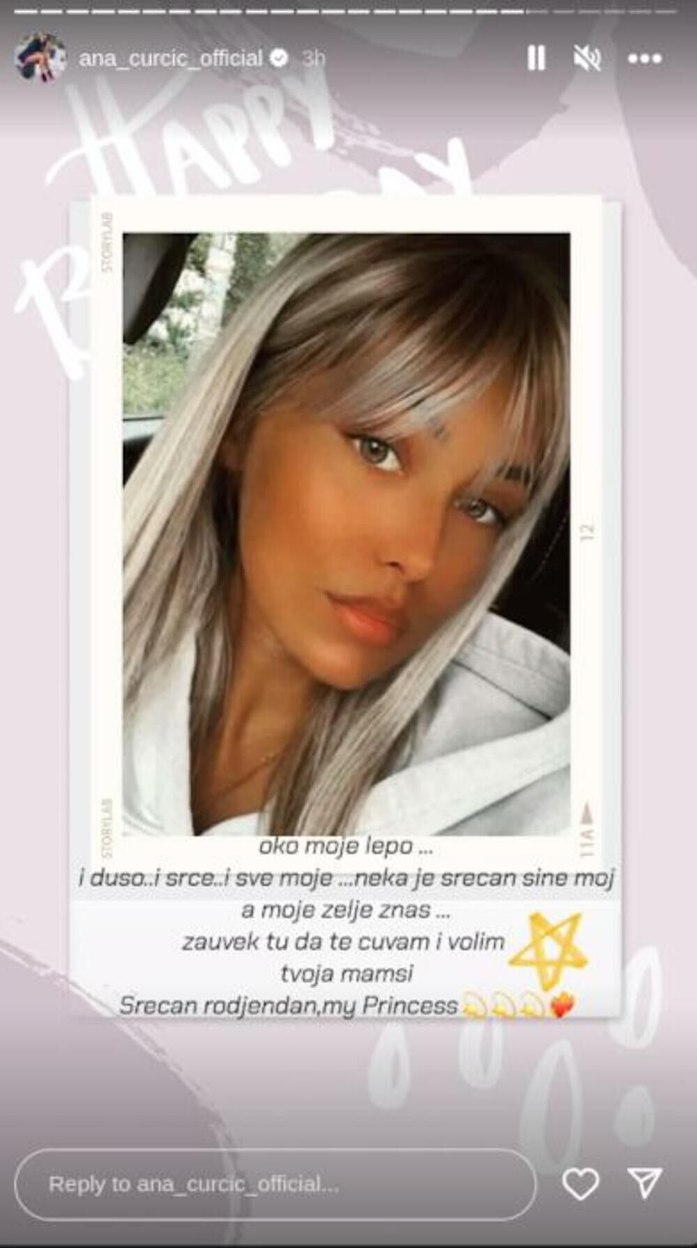 Ana je emotivnom porukom svojoj naslednici čestitala rođendan