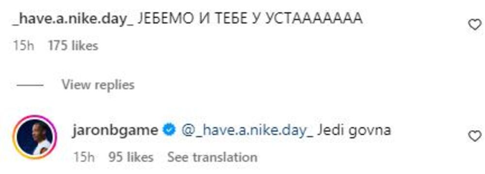 Prepirka navijača Partizana i Džerona Blosomgejma