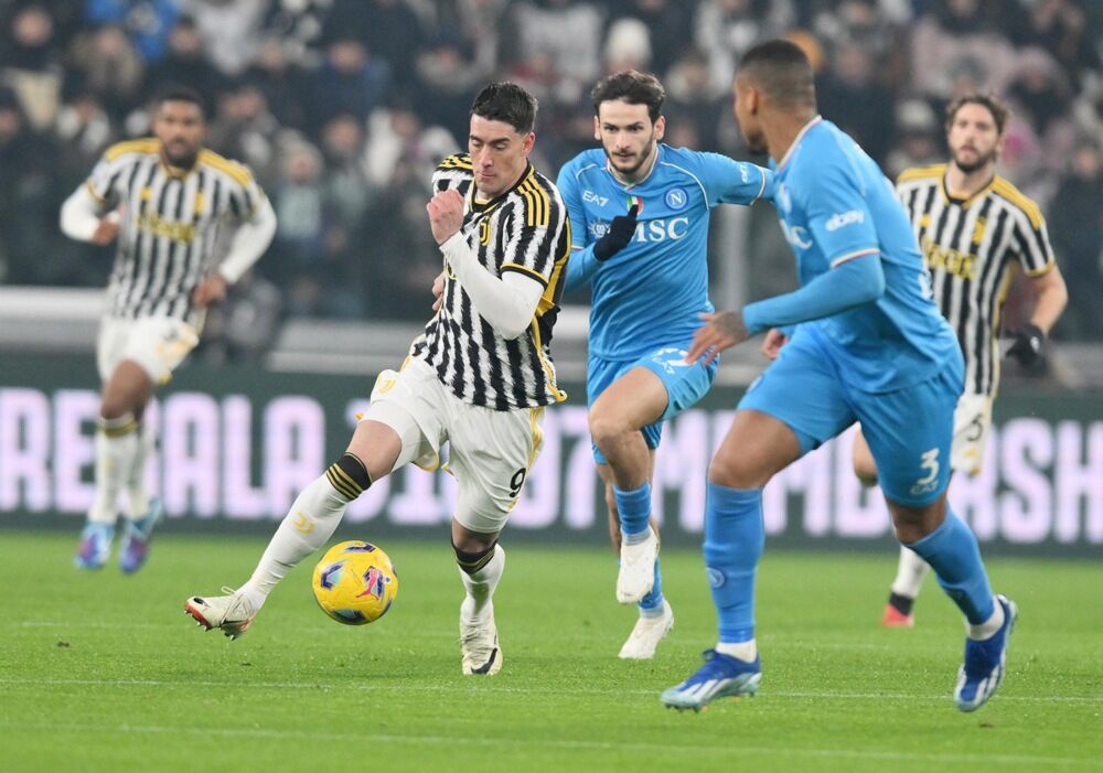 Dušan Vlahović na utakmici Juventusa i Napolija
