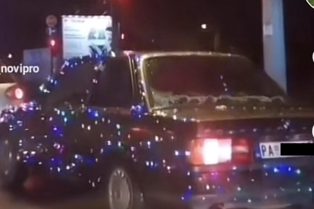 "PANČEVCI BOGOVI!": Okitio BMW kao JELKU, pa napravio ĐIR po GRADU! Las Vegas je MALA MACA za OVO! (FOTO)