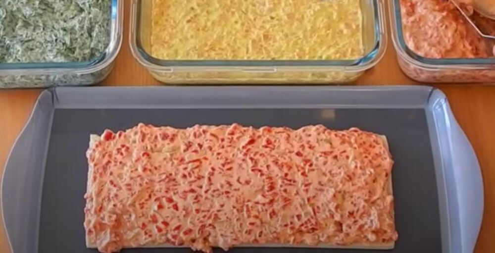 Filovanje slane torte za Novu godinu