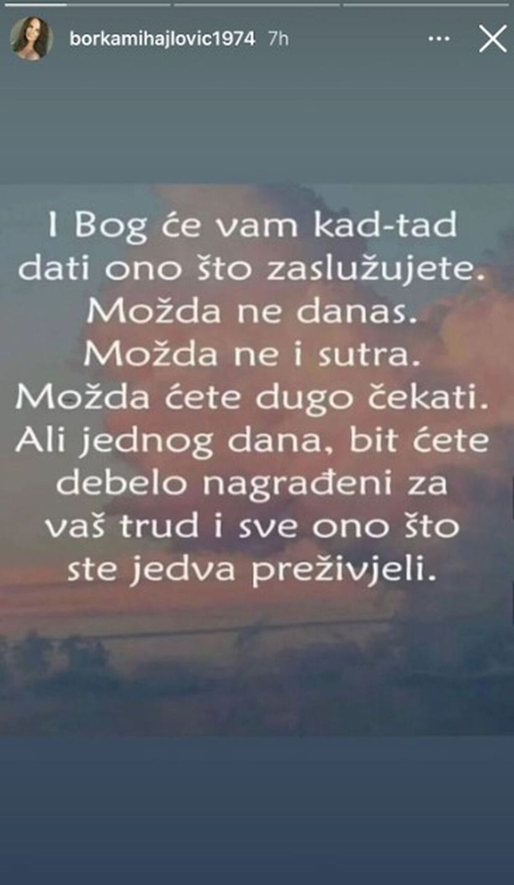 Instagram objava majke Aleksandre Prijović