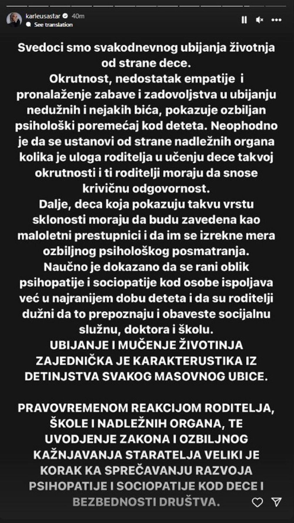 Jelena Karleuša o smrti psa u Zaječaru