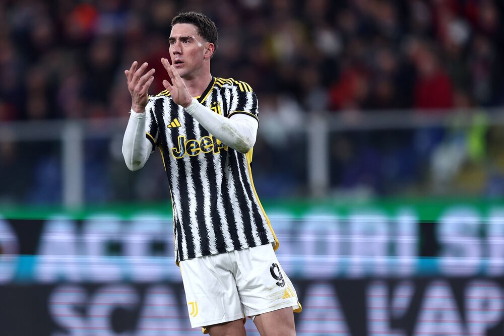 Dušan Vlahović na utakmici Đenove i Juventusa