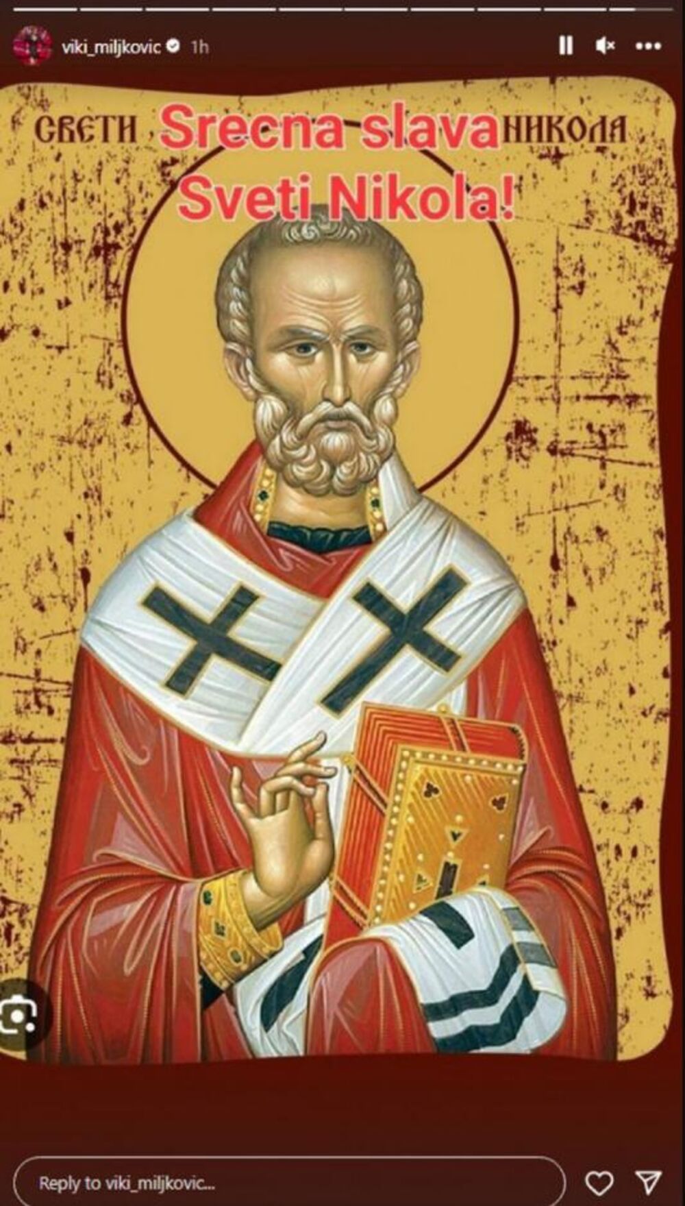 Viki je svima čestitlala Svetog Nikolu