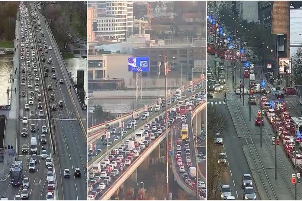 U BEOGRADU NEVIĐENE GUŽVE: Na auto-putu POTPUNI KOLAPS, mostovi zakrčeni, a haos je i u CENTRU! (FOTO)
