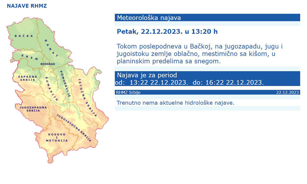 Meteorološka najava