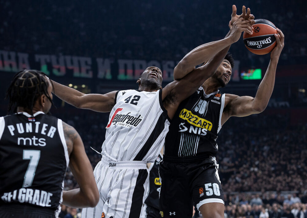 Detalj sa utakmice Partizana i Virtusa iz Bolonje u Beogradu