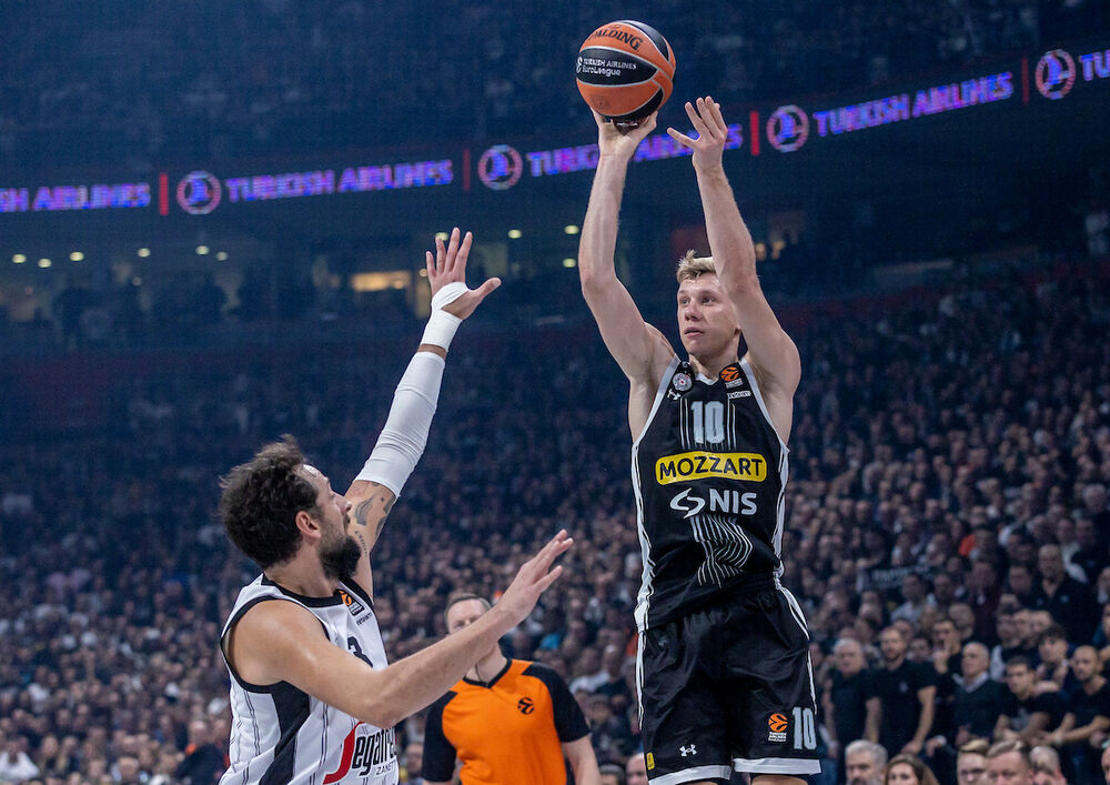 Detalj sa utakmice Partizana i Virtusa iz Bolonje