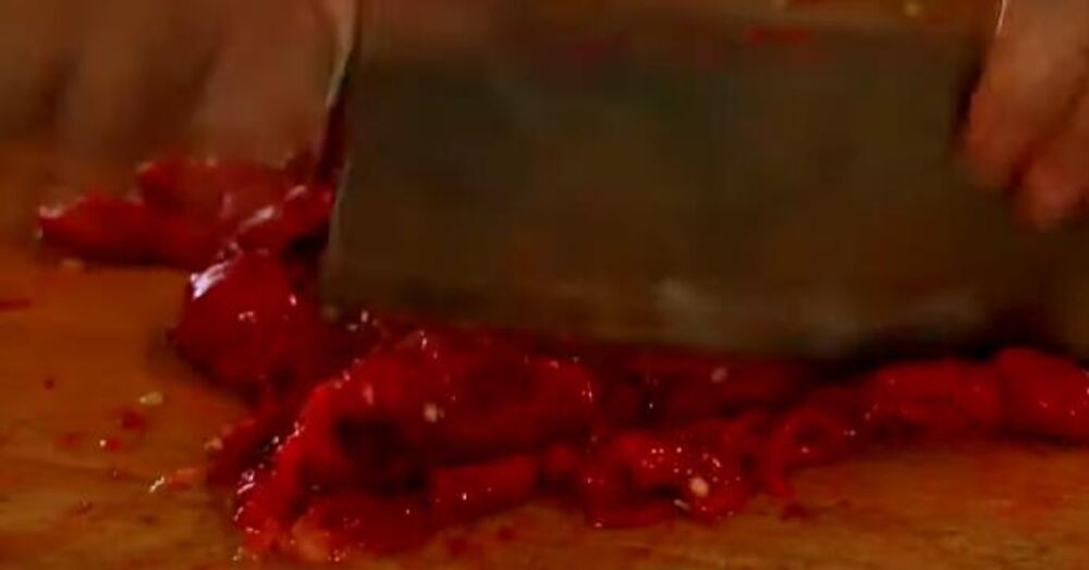 Seckanje pečenih paprika