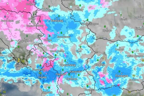 OVA MAPA POKAZUJE KAKO ĆE SE SNEG KRETATI KROZ SRBIJU IZ SATA U SAT: Dolazi u nedelju, a onda sledi... (FOTO)