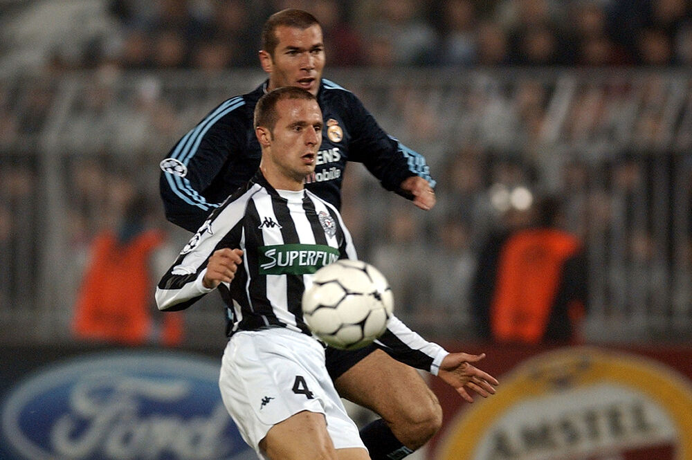 Igor Duljaj i Zinedin Zidan na utakmici Partizana i Real Madrida u Ligi šampiona