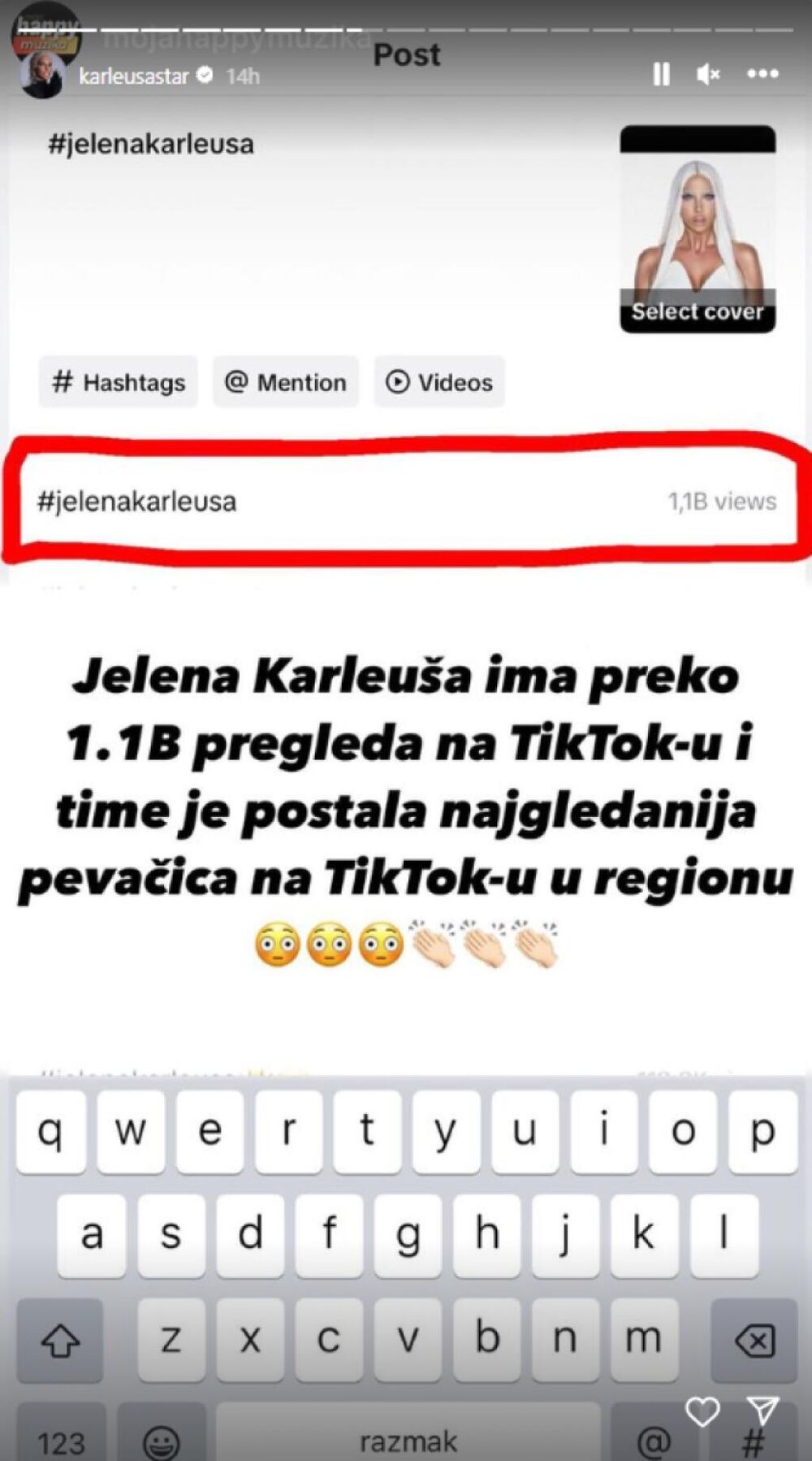 Ime Jelene Karleuše najtraženiji pojam na TikToku