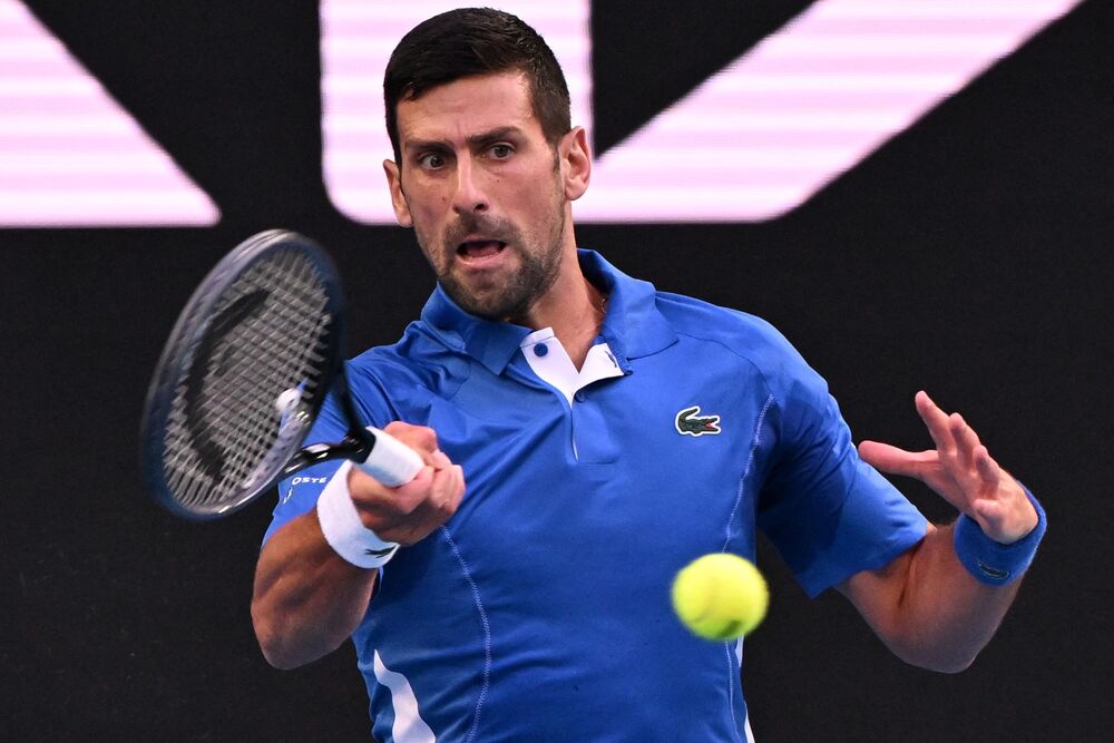 Novak Đoković na meču protiv Dina Prižmića