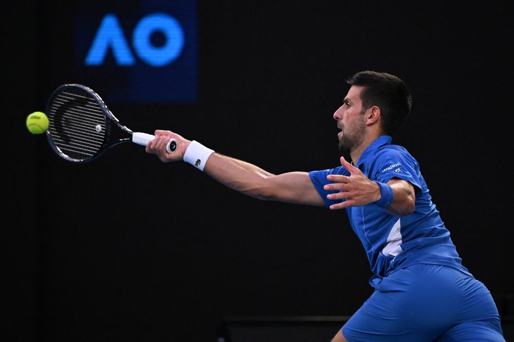 Novak Đoković na meču protiv Dina Prižmića