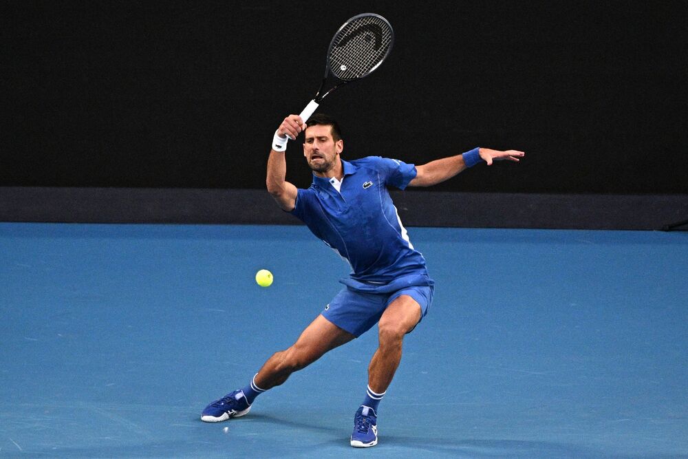 Novak Đoković na meču protiv Dina Prižmića