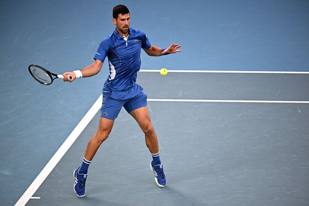 Novak Đoković na meču protiv Dina Prižmića