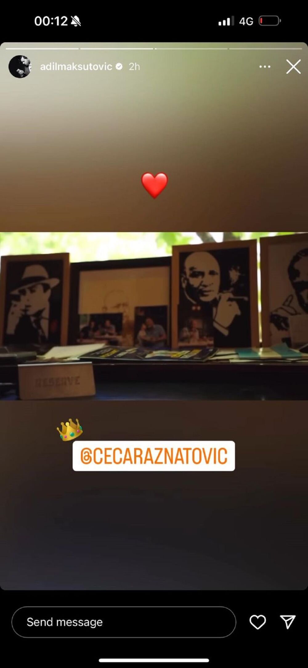 Adilovu objavu je Ražnatovićka podelila i na svom Instagramu.
