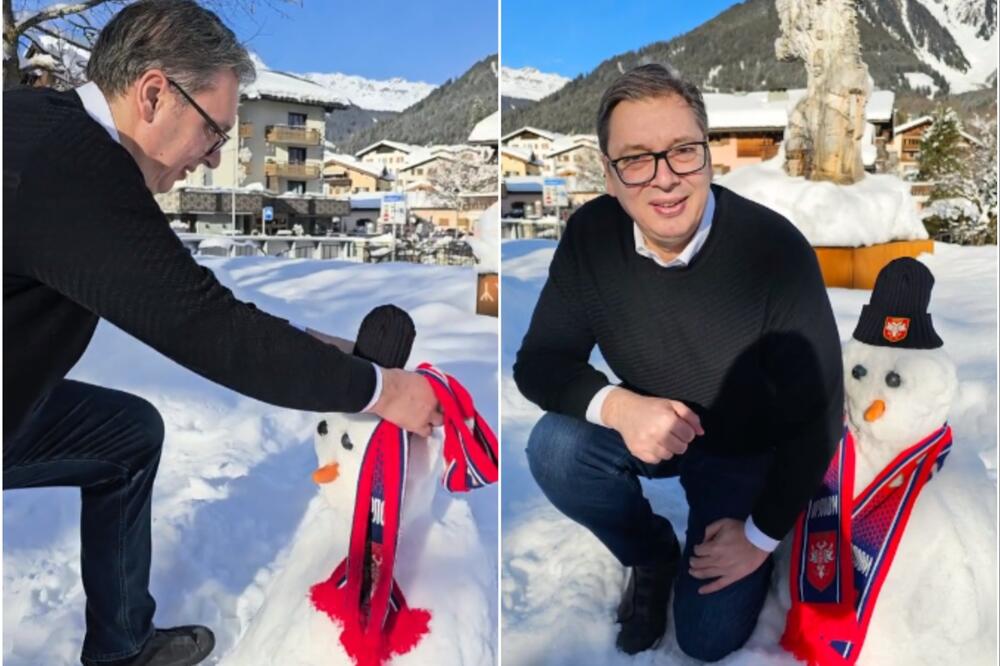 SNEŠKO BELIĆ U BOJAMA SRBIJE U DAVOSU: Predsednik Vučić ispunio ŽELJU sinu Vukanu! (VIDEO)