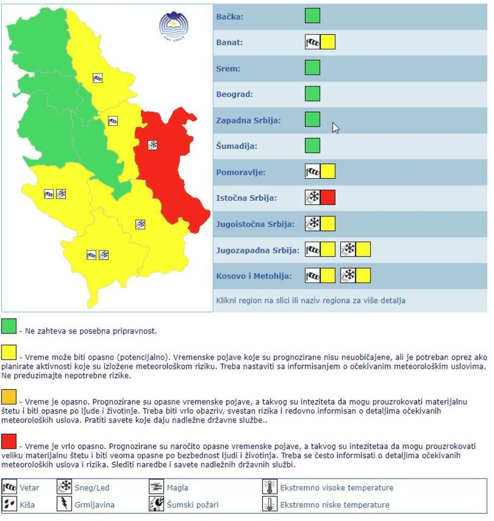 Upaljen crveni meteoalarm