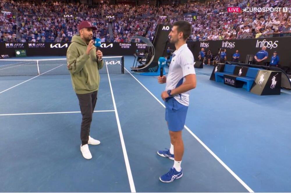 "MUKA MI JE VIDETI TE KAKO OSVAJAŠ OVDE": Kirjos INTEVJUISAO Novaka, pa NASTAO ŠOU kad je postavio 1 PITANJE