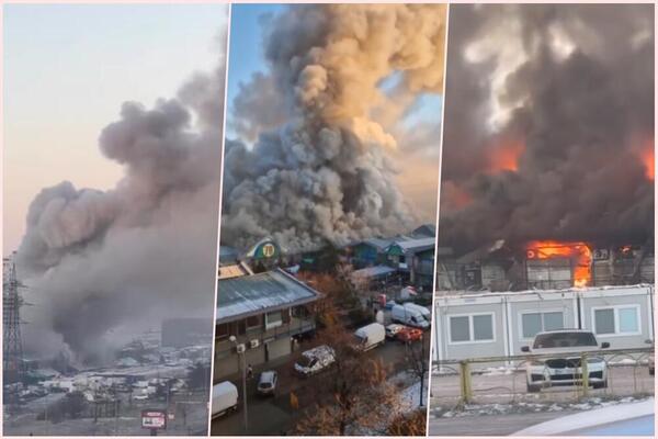 STRAVIČNI SNIMCI POŽARA U BLOKU 70: Vatra KULJA iz KINESKOG TRŽNOG CENTRA (VIDEO)