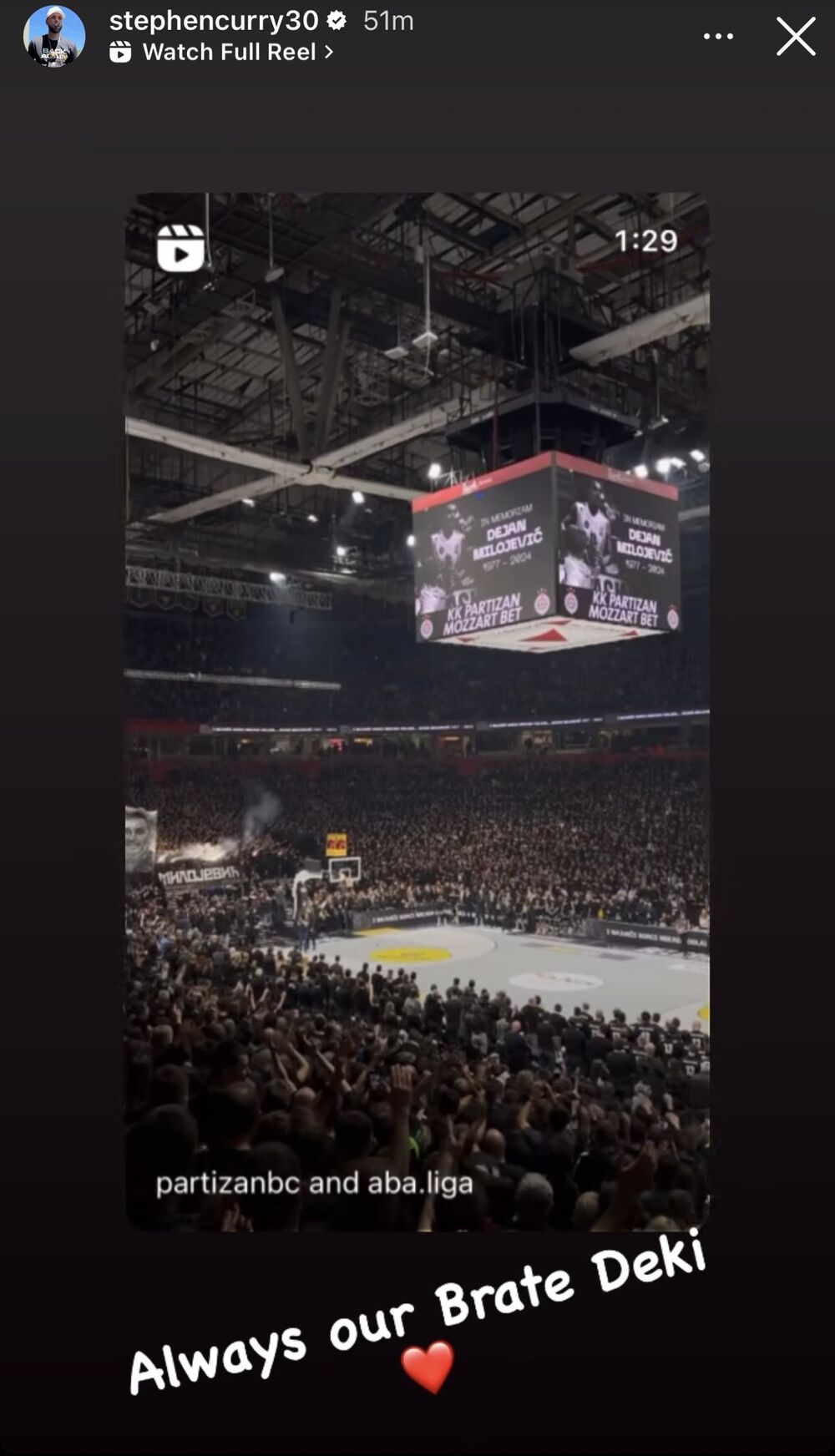 Objava Stefa Karija posvećena Dejanu Milojeviću