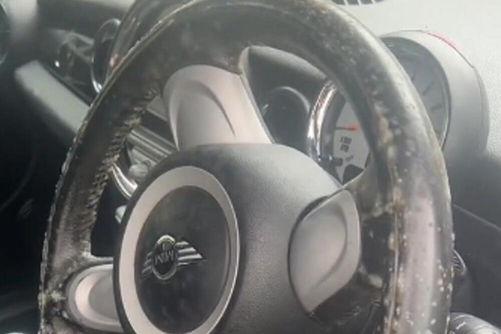 ŽENA UŠLA U SVOJ AUTOMOBIL I UMALO SE NIJE PREVRNULA: Pogledajte šta je prekrilo VOLAN I SEDIŠTA, TRESLA SE od šoka
