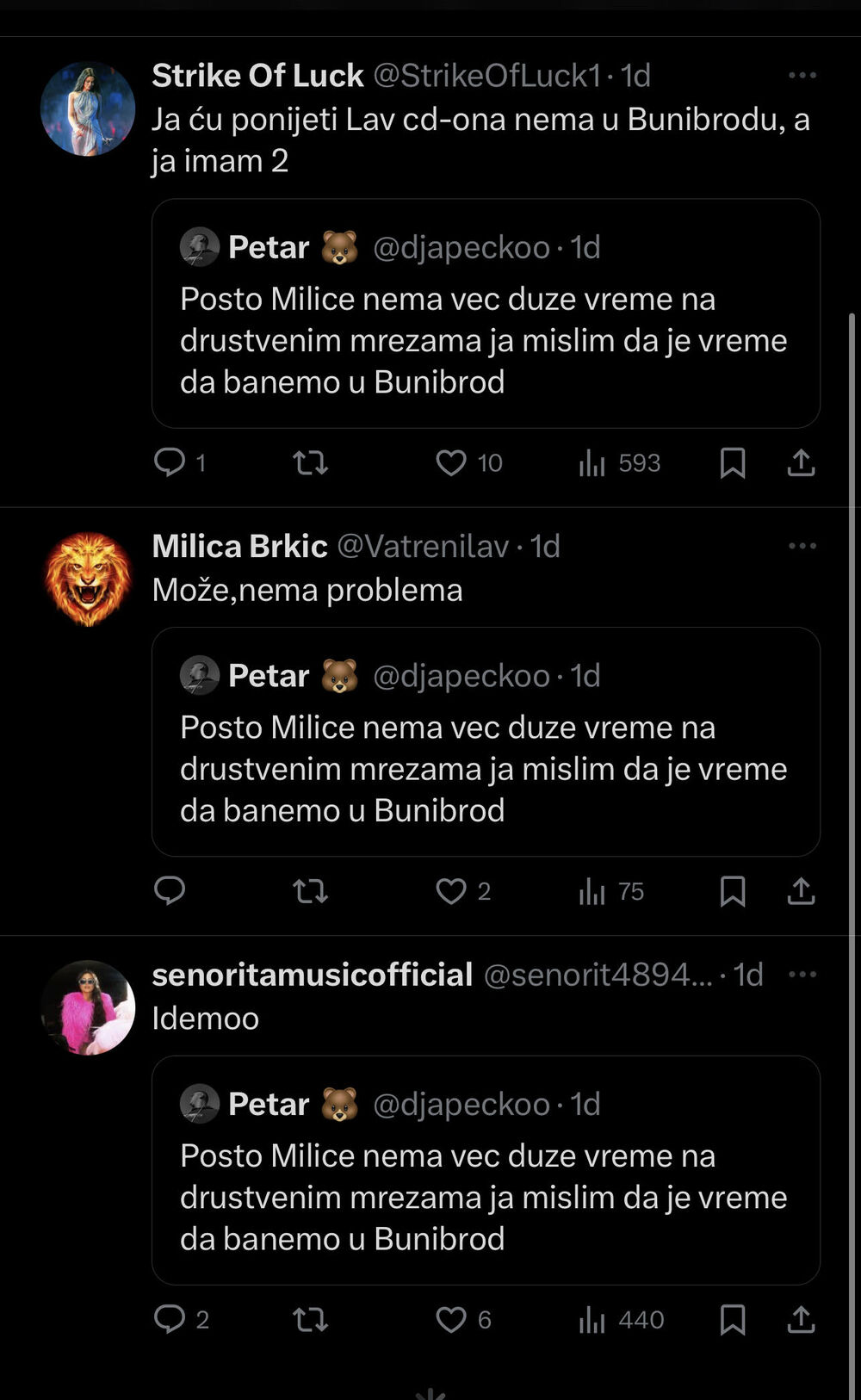  Fanovi Milice Pavlović rešili da odu u Bunibrod da vide šta se dešava 