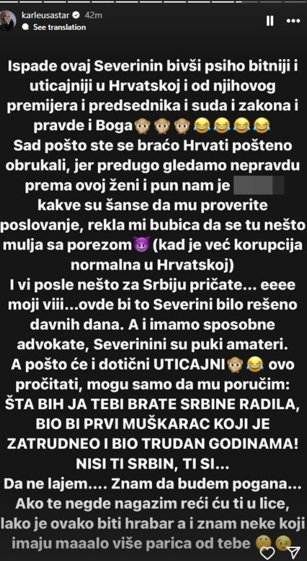 Javno stala na Severinu stranu